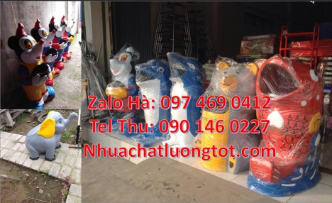 Thùng rác thú composite, Sọt rác con voi, sọt rác cá heo, Thùng rác chuột mickey Thùng rác hìn