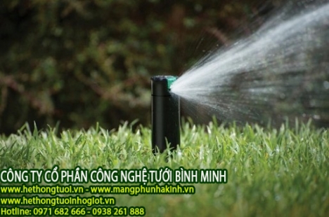 Hệ thống tưới sân bóng tại hà nội, béc phun tưới cỏ, béc phun tưới cây, béc phun xoay, vòi phun xoay