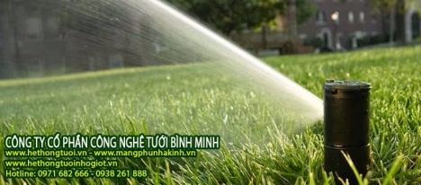 Hệ thống tưới sân bóng tại hà nội, béc phun tưới cỏ, béc phun tưới cây, béc phun xoay, vòi phun xoay