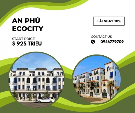 Ra mắt biệt thự mặt tiền lộ hậu sông an phú ecocCity cần thơ