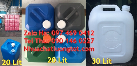 can 25l đựng nước mắm, can vuông 30 lít đựng thuốc thú y, can 18l tròn đựng nông dược, can dẹp 30 lí