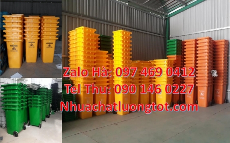 thùng rác 60l đạp chân, thùng rác đạp chân, sọt nhựa, Thùng rác 120l nắp kín, Xe rác 120l 240l, t