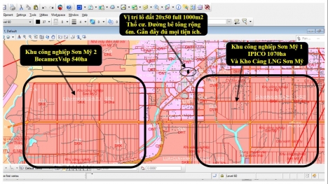 Chính chủ bán đất sát Khu Công Nghiệp Sơn Mỹ 2 Diện tích 20x50 full thổ cư = 1000m2