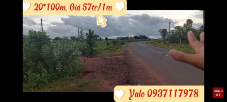 Bán đất 20m mặt tiền QL25, km12 xã H Bong, Huyện Chư sê, Gia Lai. Chỉ 57tr/1m