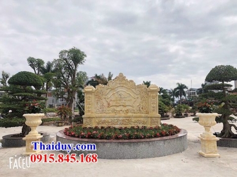 $#-7410+ Mẫu bình phong đá nhà thờ họ đẹp