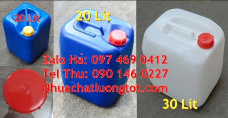 can 25l đựng nước mắm, can vuông 30 lít đựng thuốc thú y, can 18l tròn đựng nông dược, can dẹp 30 lí