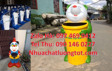 Thùng rác thú composite, Sọt rác con voi, sọt rác cá heo, Thùng rác chuột mickey Thùng rác hìn