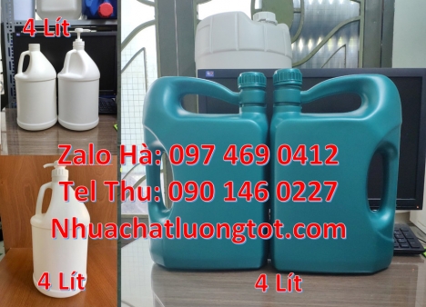 Can 4l tròn đựng nước lau sàn, Can 5 lít trong đựng mật ong Can nhựa 2 lít có vòi ấn đựng thuốc thủ