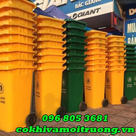 Thùng rác công cộng 240L nắp kín