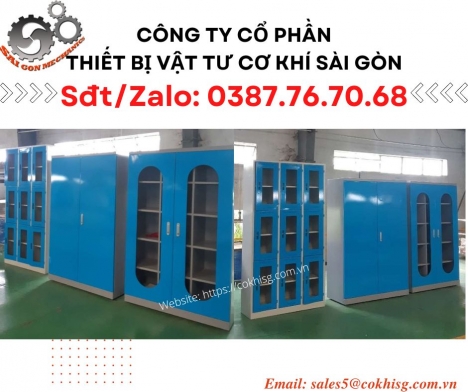 Tủ vật tư 2 cánh - Cao 1m8 - Cửa kính - Tủ lớn