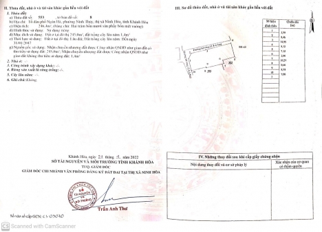 Bán 246m2 đất mặt biển 3 MẶT TIỀN Ninh Thủy, Khánh Hoà