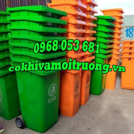 Thùng rác công cộng 240L nắp kín