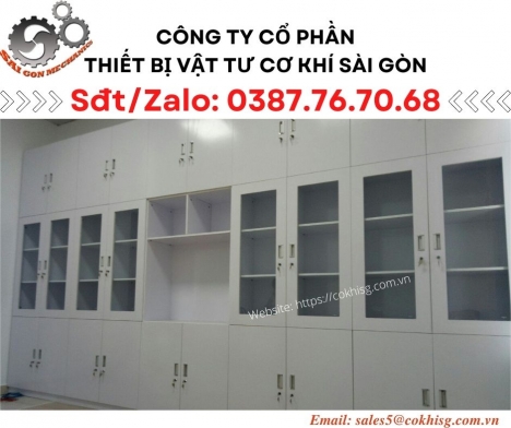 Tủ vật tư 2 cánh - Cao 1m8 - Cửa kính - Tủ lớn