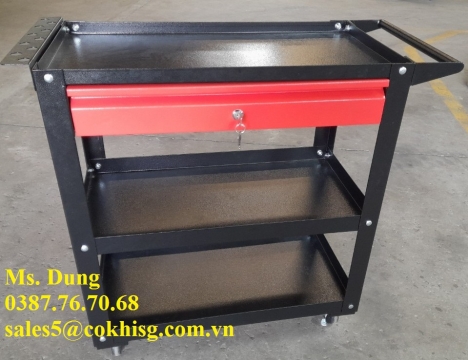 Xe đẩy đồ nghề 3 tầng - Ngăn kéo cao 100mm
