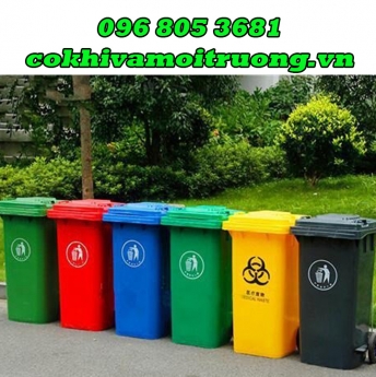 Thùng rác công cộng 240L nắp kín