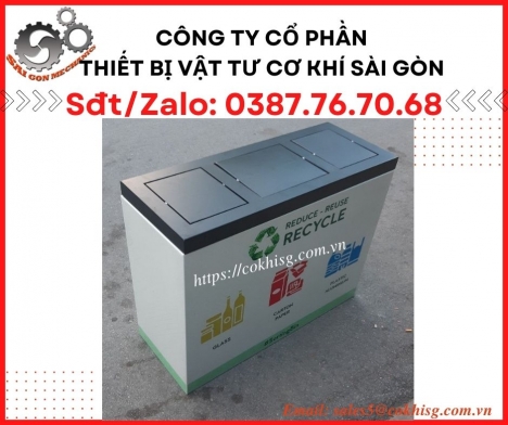 Thùng rác phân loại 3 ngăn