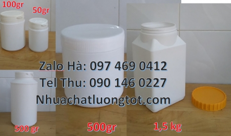 Hũ hóa chất 50 gram, hũ 50gr nắp vặn, hũ nhựa 100gr, hũ đựng sốt thịt nướng 200g, hũ 200 gram, hũ 25