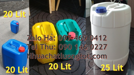 Can nhựa 30 lít đựng thuốc thú y, can 20l giá rẻ, can 25l trắng, can vuông 30 lít hdpe đựng hóa chất