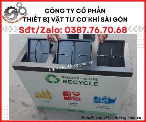 Thùng rác phân loại 3 ngăn