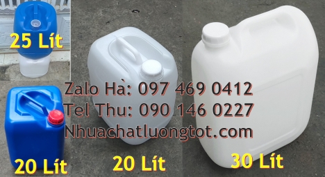 Can nhựa 30 lít đựng thuốc thú y, can 20l giá rẻ, can 25l trắng, can vuông 30 lít hdpe đựng hóa chất