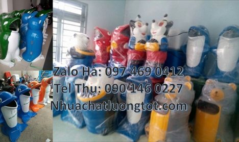 thùng rác con vật giá rẻ, thùng nhựa, Giá bán thùng rác thú, Thùng rác hình con voi. Thùng rác chim