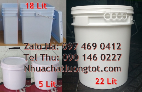 Vỏ thùng đựng sơn 22 lít, Thùng nhựa vuông Giá bán Xô nhựa 3.8 lit, thùng nhựa 5 lít, vỏ thùng