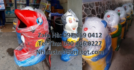 thùng rác con vật giá rẻ, thùng nhựa, Giá bán thùng rác thú, Thùng rác hình con voi. Thùng rác chim