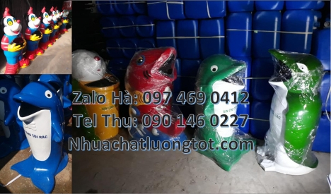 thùng rác con vật giá rẻ, thùng nhựa, Giá bán thùng rác thú, Thùng rác hình con voi. Thùng rác chim