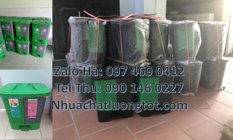 sọt đựng rác, Thùng rác nhựa duy tân, thùng nhựa đựng rác thải, Thùng rác 2 ngăn nắp lật, Thùng rác