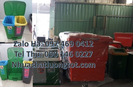 sọt đựng rác, Thùng rác nhựa duy tân, thùng nhựa đựng rác thải, Thùng rác 2 ngăn nắp lật, Thùng rác