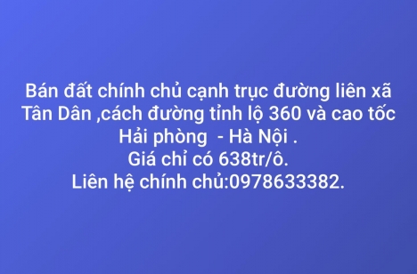 bán  2ô đất nằm sát trục đường quy hoạch 25m,vị trí cách mặt đường Tỉnh Lộ 354