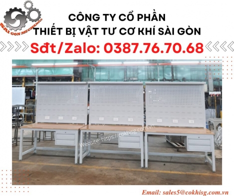 Bàn thao tác nhà xưởng - 2 ngăn kéo