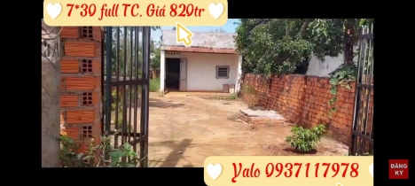 Nhà bán full thổ cư gần Ngay Trung tâm Thị trấn Chư sê, Gia Lai. Giá 820tr