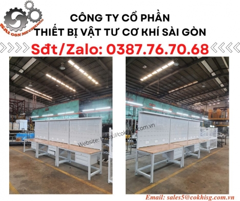 Bàn thao tác nhà xưởng - 2 ngăn kéo