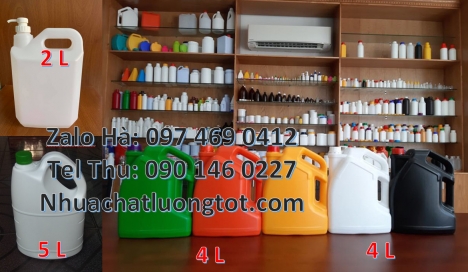 Can 1 lít đựng axit, Can 1l quay, can 2l vòi nhấn, can 5l quay xéo đựng giấm, can 2 lít đựng phân bó