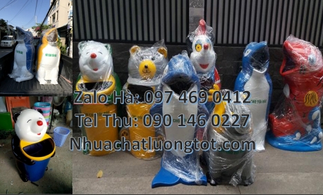 thùng rác con vật giá rẻ, thùng nhựa, Giá bán thùng rác thú, Thùng rác hình con voi. Thùng rác chim