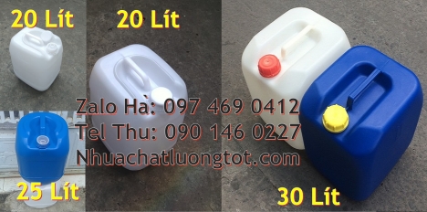 Can nhựa 30 lít đựng thuốc thú y, can 20l giá rẻ, can 25l trắng, can vuông 30 lít hdpe đựng hóa chất