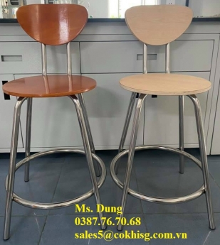 Ghế thí nghiệm inox mặt gỗ