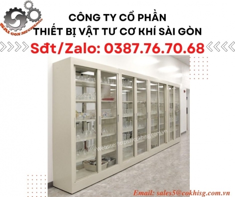 Tủ chứa dụng cụ thủy tinh cửa trượt