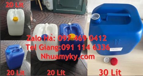can 20l giá rẻ, can 25l trắng, can vuông 30 lít hdpe đựng hóa chất, can nhựa dày 25 lít đựng axit, c
