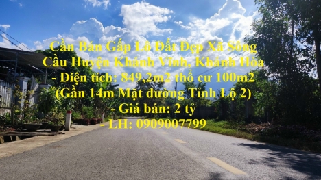 Cần Bán Gấp Lô Đất Đẹp Xã Sông Cầu Huyện Khánh Vĩnh, Khánh Hòa