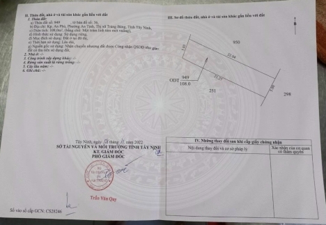 BÁN ĐẤT PHƯỜNG AN TỊNH THỊ XÃ TRẢNG BÀNG TỈNH TÂY NINH ĐÂT FULL THỔ
