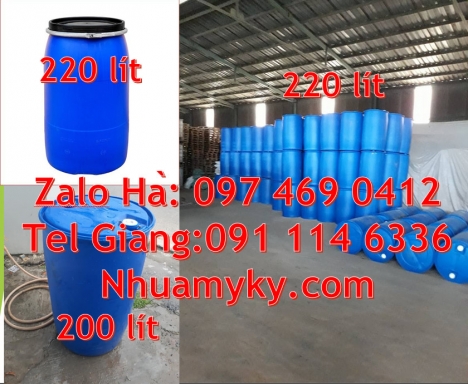 Nơi bán thùng phi nhựa, Phuy nhựa 220 lít nắp kín, Phuy nhựa 150 lít nắp mở, Phuy nhựa đựng hóa chất