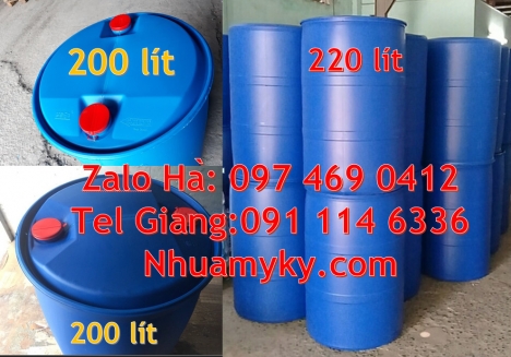 Nơi bán thùng phi nhựa, Phuy nhựa 220 lít nắp kín, Phuy nhựa 150 lít nắp mở, Phuy nhựa đựng hóa chất