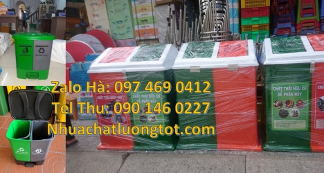 thùng rác 3 ngăn gia đình, báo giá thùng đựng rác, thùng rác 3 ngăn, thùng phân loại rác 2 ngăn, thù