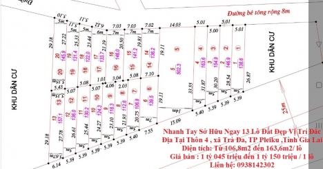 Nhanh Tay Sở Hữu Ngay 13 Lô Đất Đẹp Vị Trí Đắc Địa Tại TP Pleiku ,Tỉnh Gia Lai