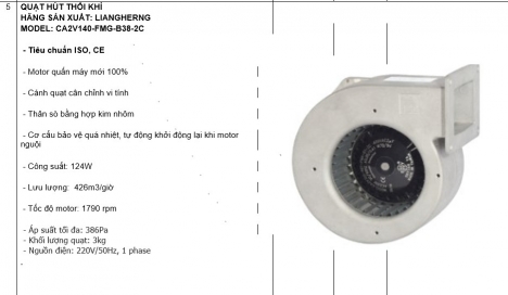 QUẠT HÚT CHỊU CHẤT LƯỢNG CAO