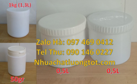 Hũ 50 gr đựng hóa chất, hũ 50gr đựng hóa chất, hũ 200gr meizan, hũ tròn cao 200g, hũ 250 gram đựng a