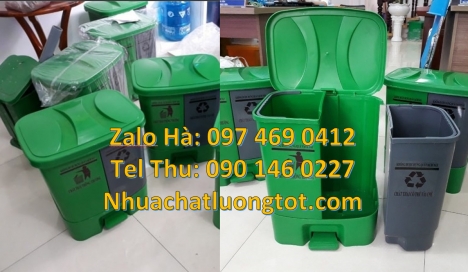 thùng rác 3 ngăn gia đình, báo giá thùng đựng rác, thùng rác 3 ngăn, thùng phân loại rác 2 ngăn, thù