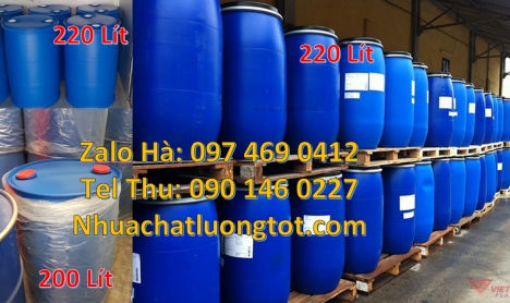 Thùng phuy nhựa 120 lít, thùng phi nắp hở, Thùng Phuy Nhựa 220 Lít Đai Sắt, thùng phi 120 lít, thùng